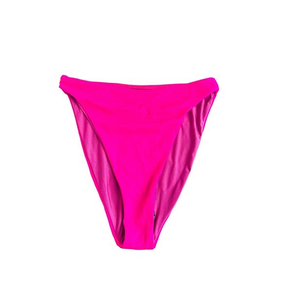 NEW Beach Riot High Waisted Swim Bikini Bottom Fuchsia Rose Pink Size XS - Picture 3 of 6